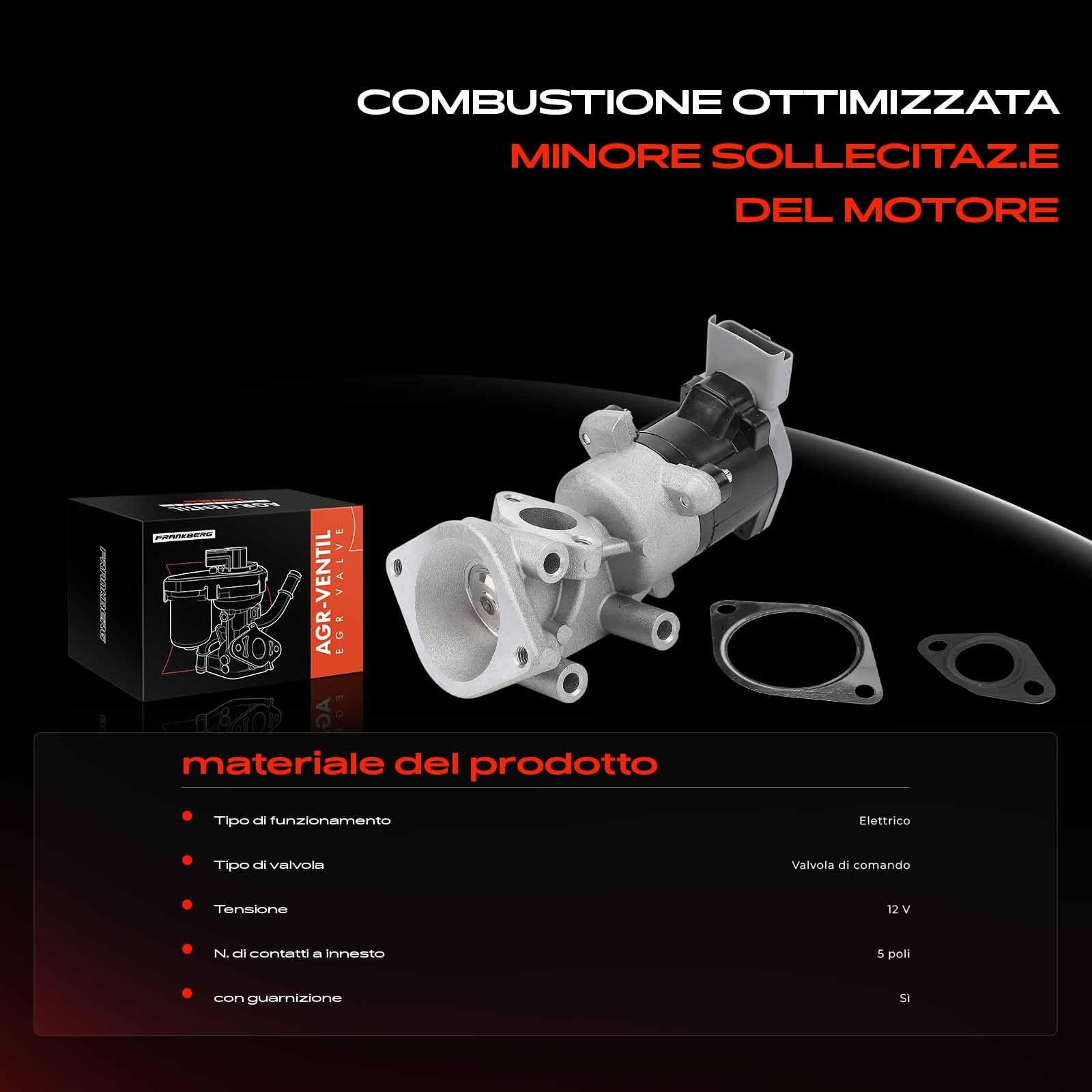 Frankberg Ricircolo dei gas di scarico del radiatore della valvola EGR a | LR018323; Compatibile con: Discovery III L319, Discovery III Van L319, R.a.n.g.e R.o.v.e.r Sport L320, Discovery IV L319