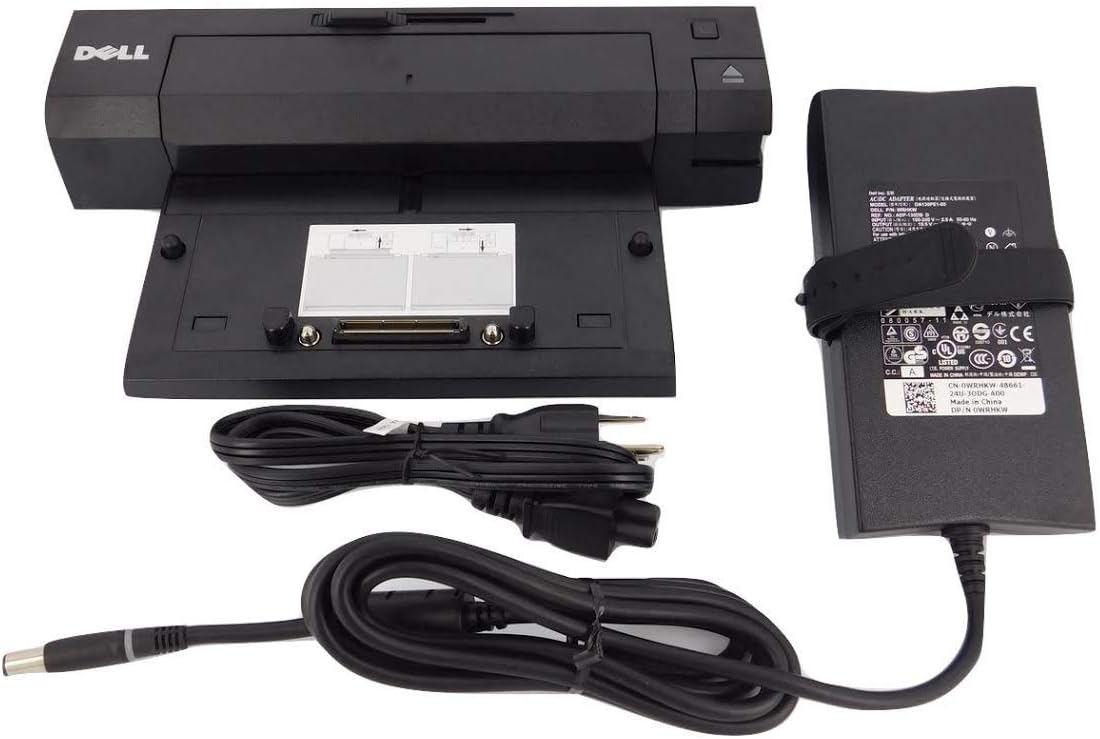 Dell E-Port Plus PR02X Docking Station (Port Replicator) w/ USB 2.0 and PA-4E 130w Power Adapter (Renewed)