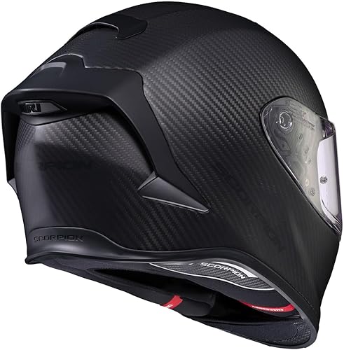 Miniatura 4 de ScorpionEXO R1 Air - Casco de fibra de carbono TCT-U 3K de fibra de carbono para motocicleta y aventura callejera con bolsillos para altavoces