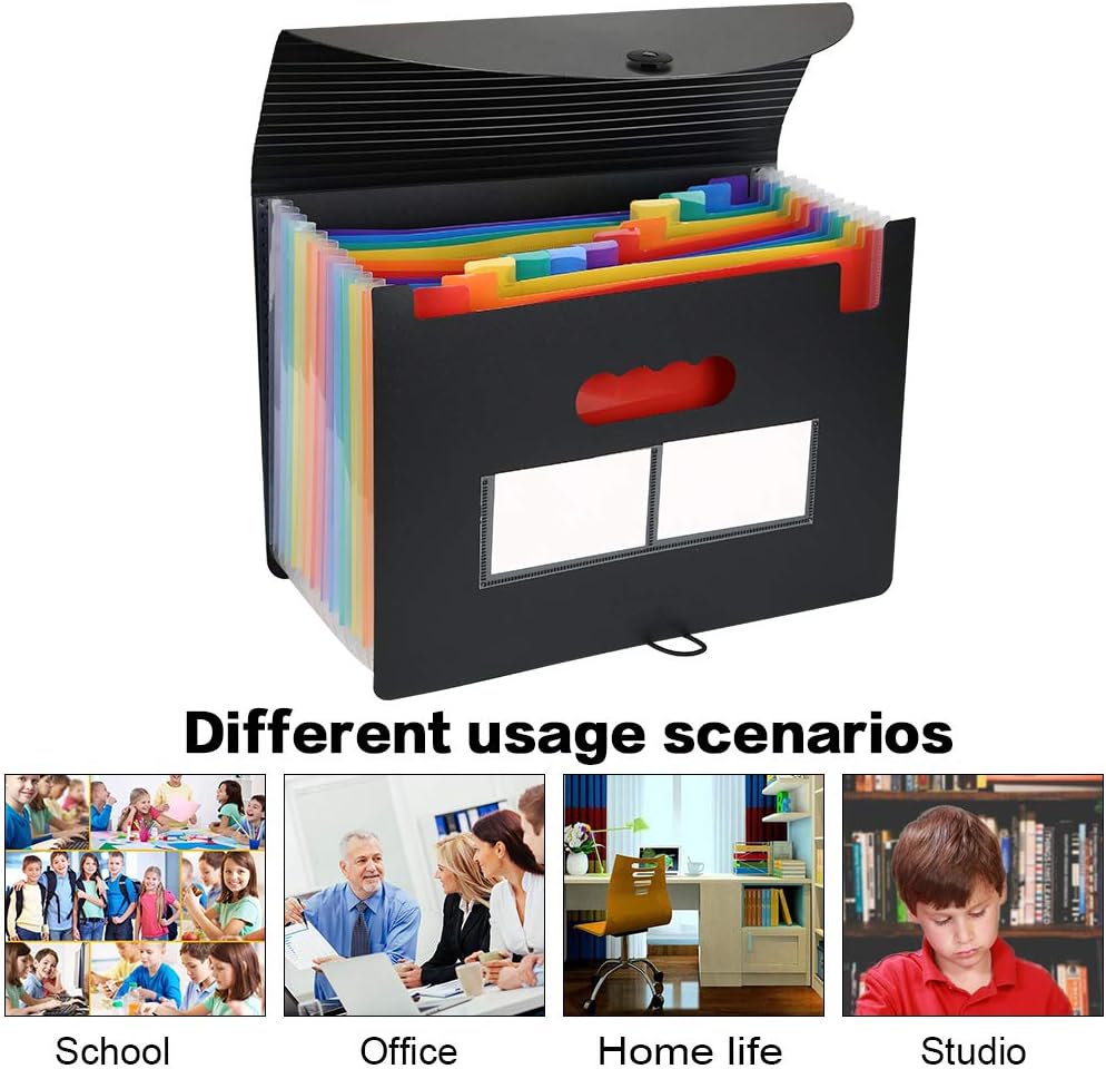 2 Packs Accordian File Organizer 13 Pockets, ActFaith Expanding File Folder with Expandable Wallet Stand/A4 Letter Size Portable Receipt Documents Alphabetical Sorter for Office/Classroom/Students : Everything Else