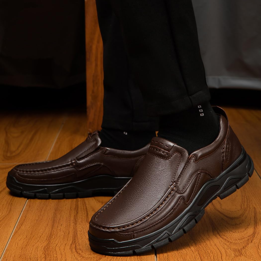 Zapatos casuales para hombre, mocasines de piel, para vestir, negocios, trabajo, oficina