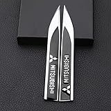 PTHUT 2 Unidades de Pegatinas metálicas 3D con Emblema y ala Lateral para el Guardabarros del Coche, para Mitsubishi Legnum Mirage Montero.,Black