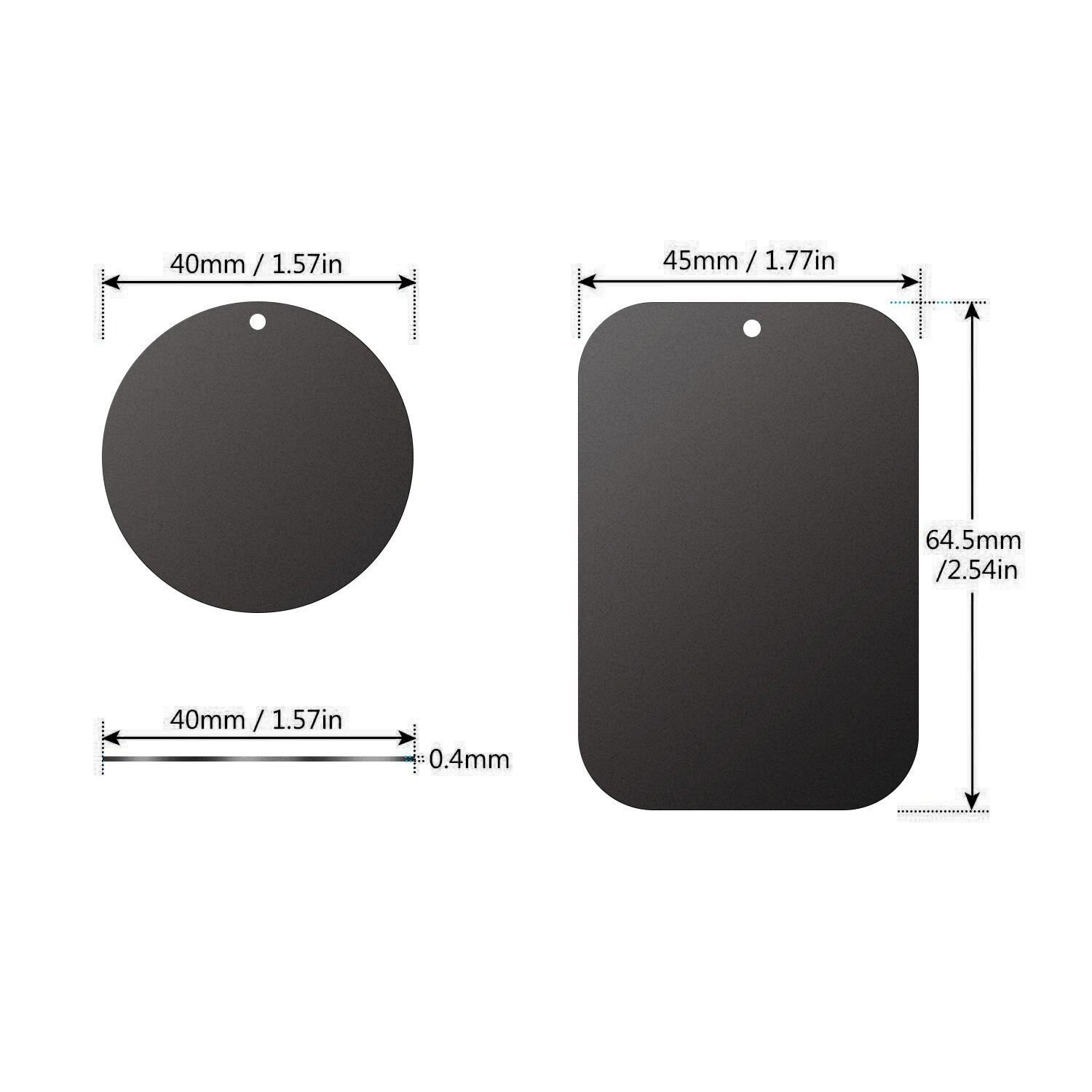 Lot De 150 Plaques Métalliques Auto-Adhésives Ultra Fines - Supports Téléphone Magnétiques Pour Voiture, 3 Tailles Avec Boîte De Rangement