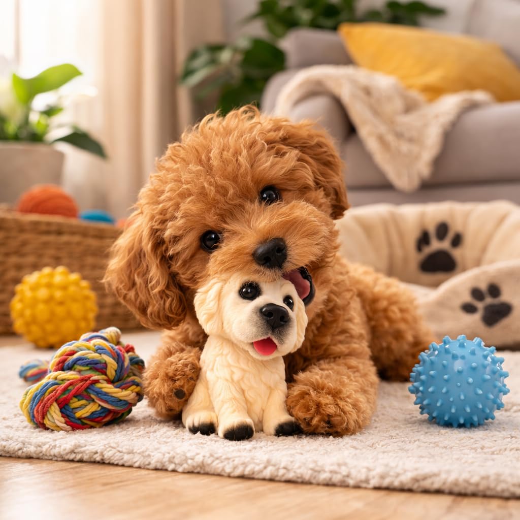 MADPET Sesli Köpek Oyuncağı – Havlayan Köpek Figürü, Ses Çıkaran İnteraktif Evcil Hayvan Oyuncağı, Kedi ve Köpekler İçin Eğlenceli Oyun Arkadaşı, Dikkat Çekici Pilli Köpek Modeli