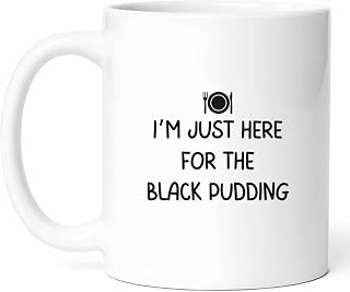 Funny Black Pudding Lover Mug - Savory Dish Coffee Cup - Funny Gift From - Cuisine Tea Mugs - Delicacy Cups - 11 Oz Ceramic Gifts For Fans, Birthday, Him, Her, Christmas, Breakfast Culinary Adventure