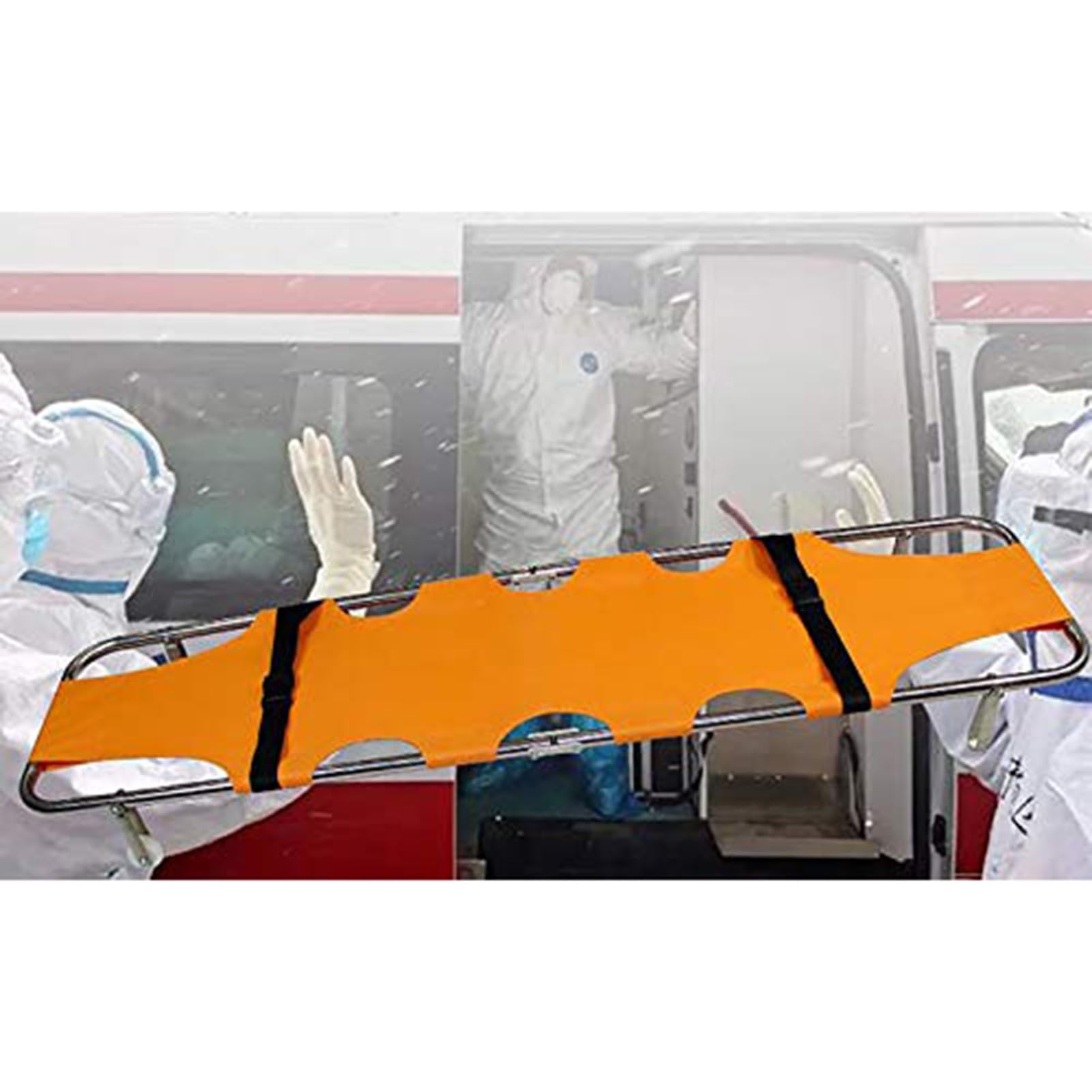 SGKOMN Medical Stretcher, Portable Aluminum Alloy Folding Stretcher, Emergency Back Stretcher for Emergency Rescue, Hospital Transport, and Clinic Use