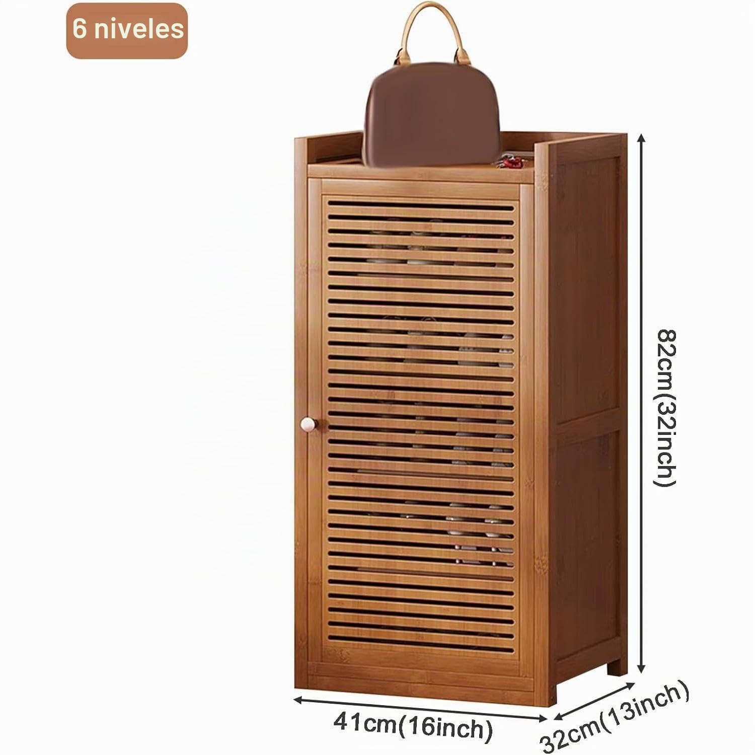 Armarios de Zapatos de Madera, Puertas con Paneles, estantes Ajustables, armarios de Zapatos Independientes Modernos, para áreas de Entrada, pasillos,6 Tiers