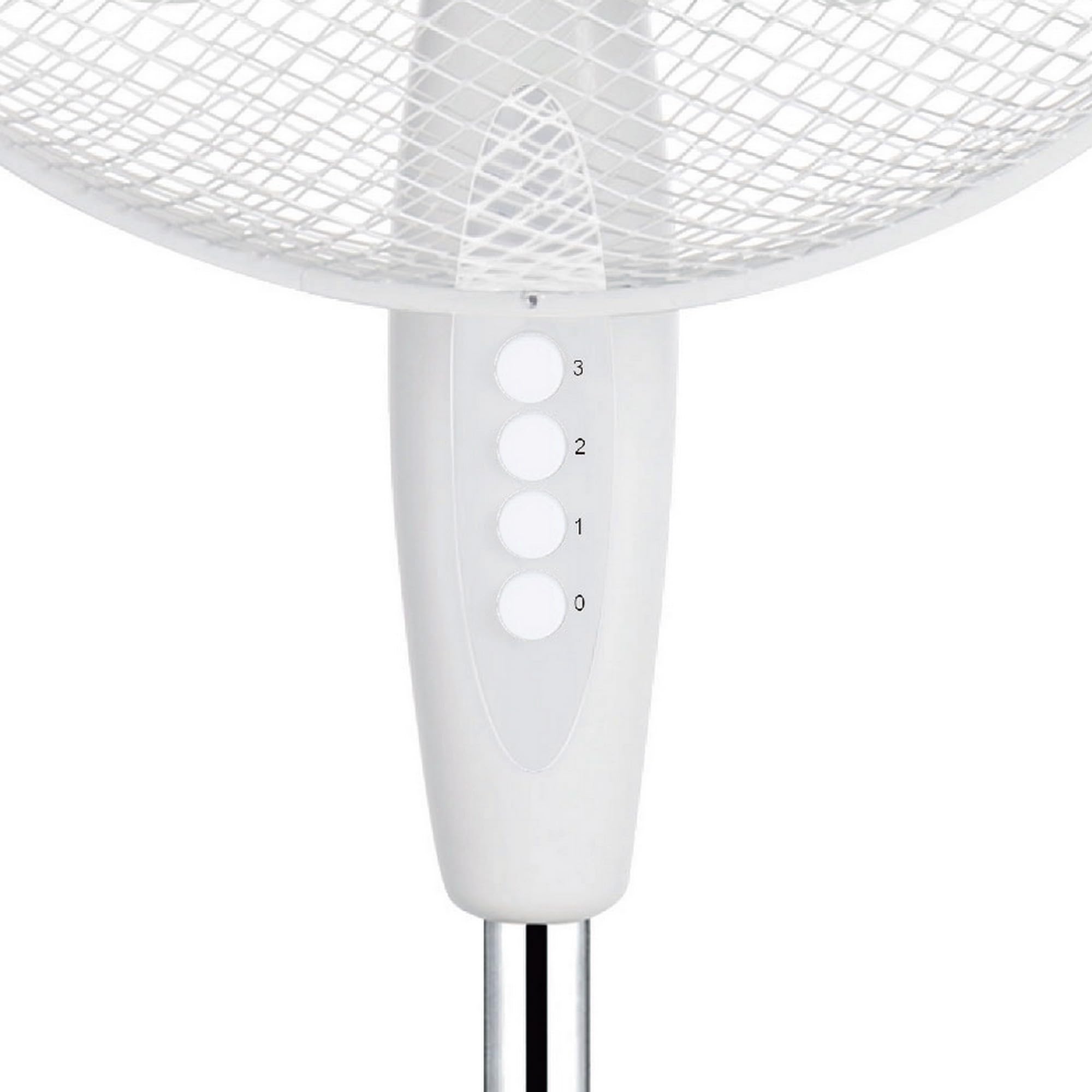 KAMBERG - Wentylator 40 cm na białych uchwytach - 3 stopnie prędkości - OŚWIETLENIE - Regulacja wysokości - SILENCIAL - GRILE BEZPIECZNE - 45 W