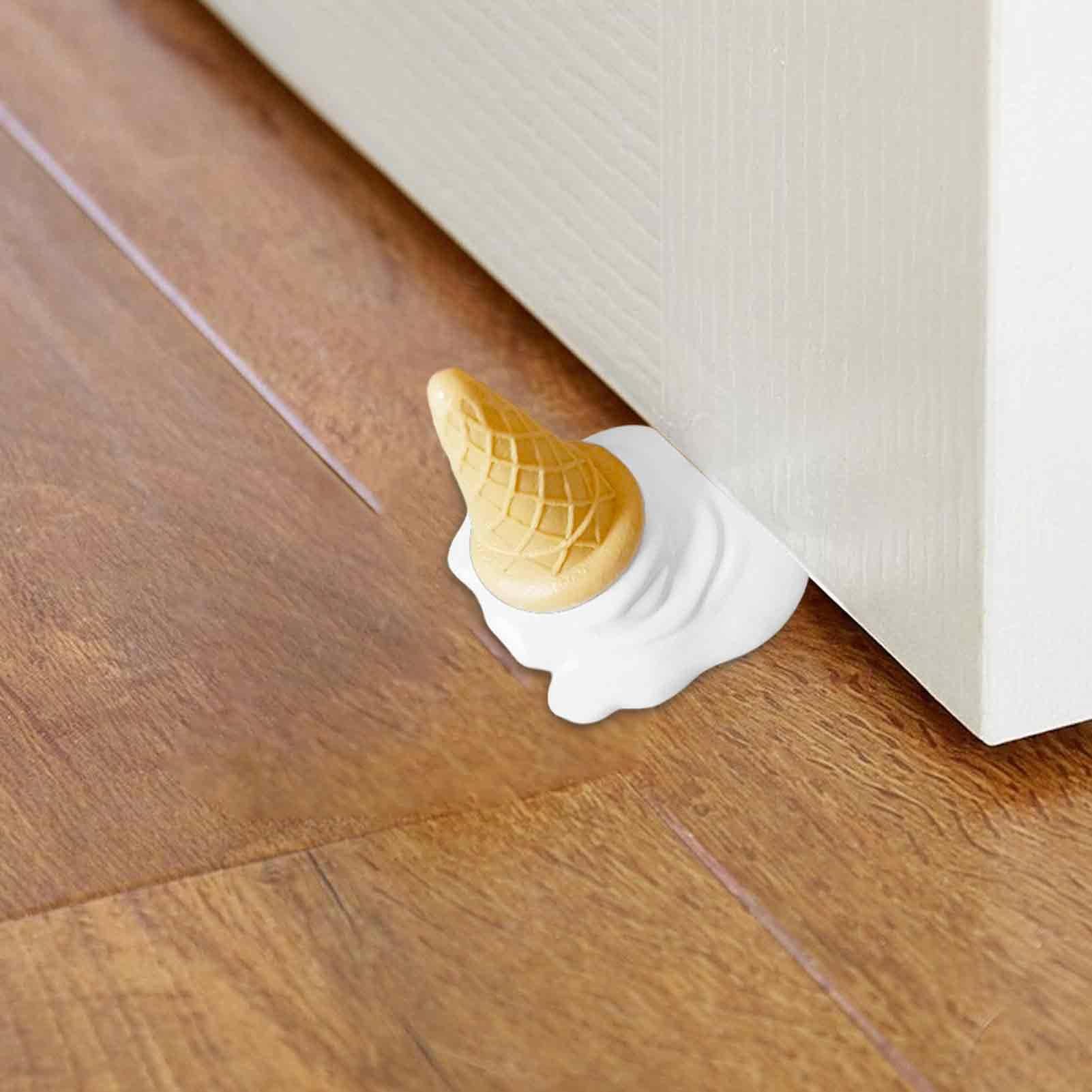 Fermaporta In Legno Di Faggio - Set Di 2 Zeppe Con Base Antiscivolo, Per Porte E Mobili, Design Naturale - Foto 3