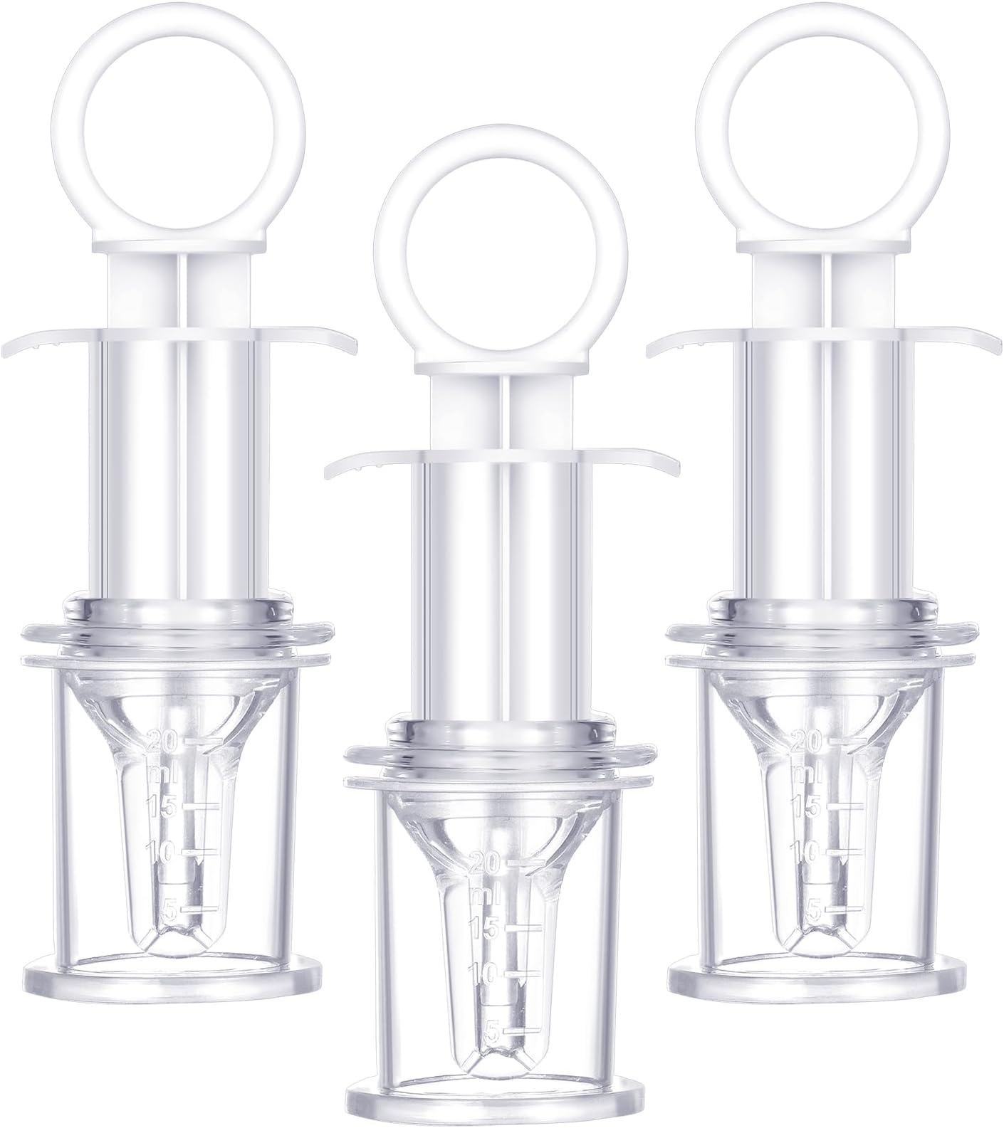 Nuanchu 3 Pcs Baby Oral Feeding Syringe Baby Feeder Dispenser Syringe Dropper Infant Utensils with Nipple Pacifier for Medicine Water Juice Suitable for Infants Newborns (White)