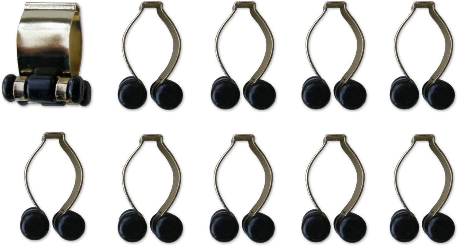 Iszy Billiards Pool Cue Billiard Stick Rack Clip with Brass Finish (10-Count)