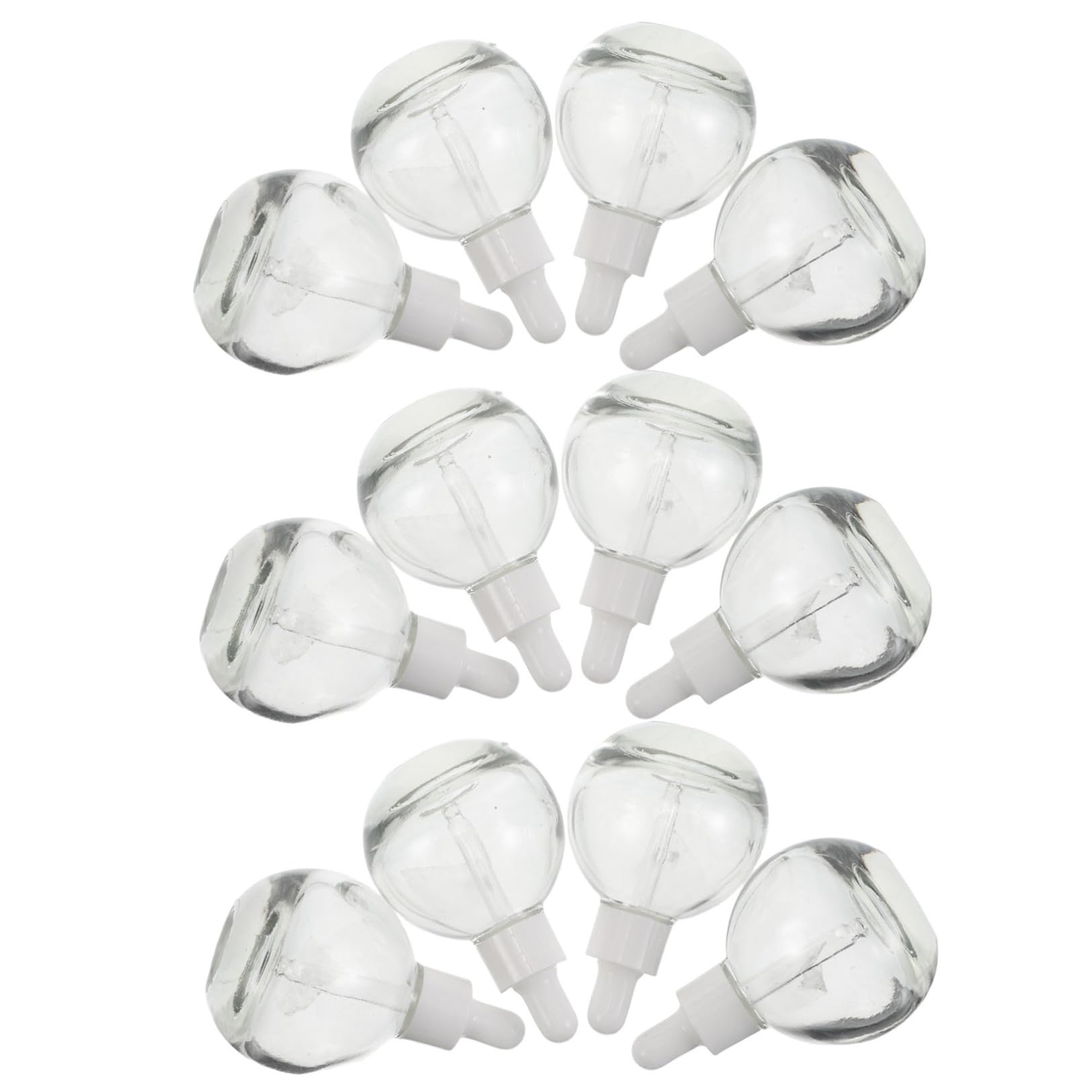 12 Piezas Frasco Gotero Esférico de Vidrio 30ml para Líquidos | Cierre con Piezas de Silicona y Plástico, Formato Vacío, Uso en Perfume y Cuidado Personal