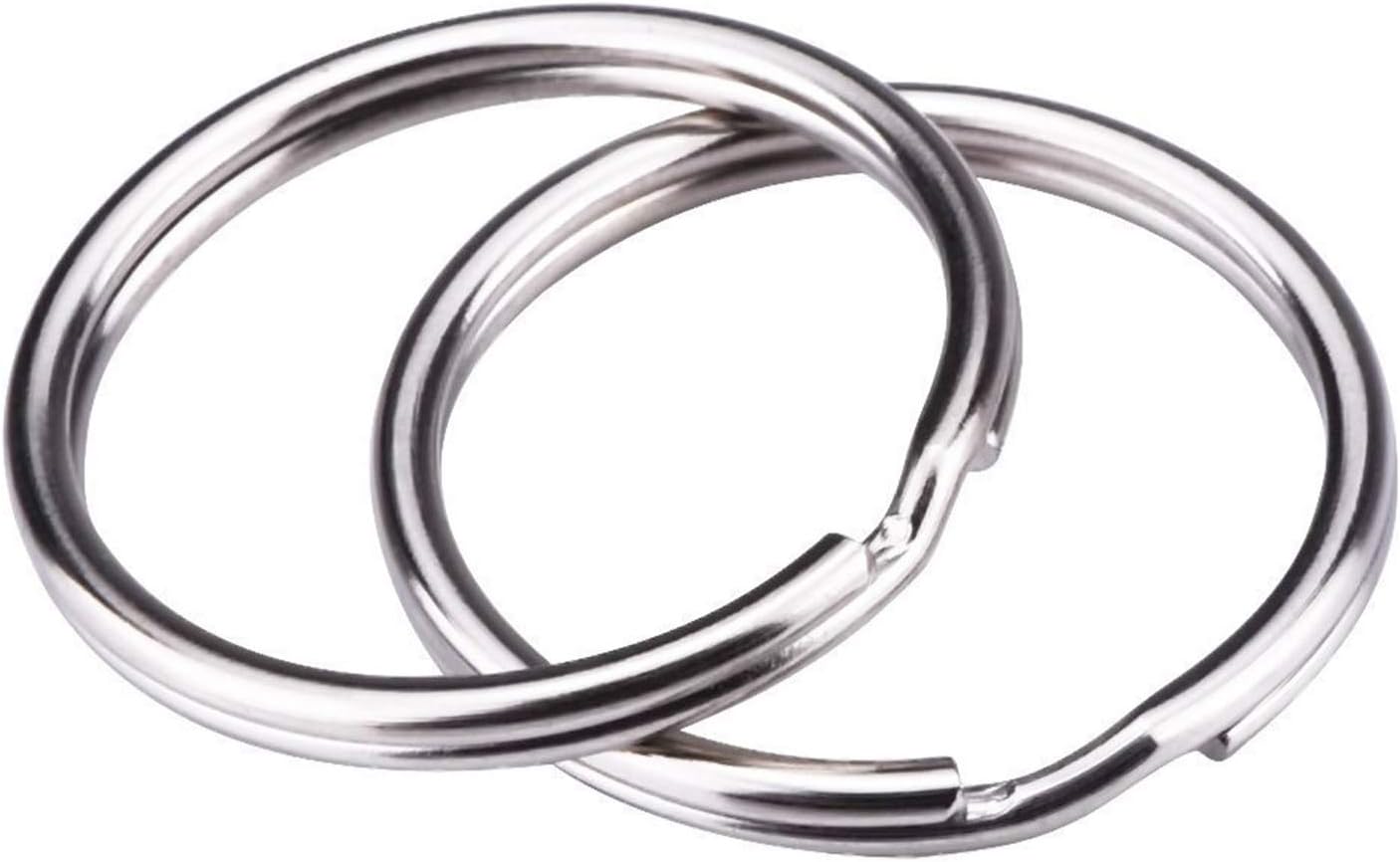 REIDA Split Rings 1" (25mm), Nickel Plated Silver Steel Round Edged Split Circular Keychain Ring Clips Key Rings for Home Car Keys Organization, Arts & Crafts, Lanyards (100 Pieces)