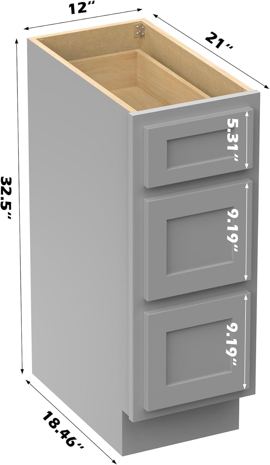 Dimensions of Vanity Art 12 Inch Bathroom Vanity Base Cabinet