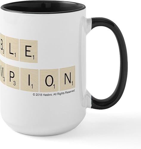 CafePress Scrabble Champion - Taza de café de cerámica (15.0 fl oz)