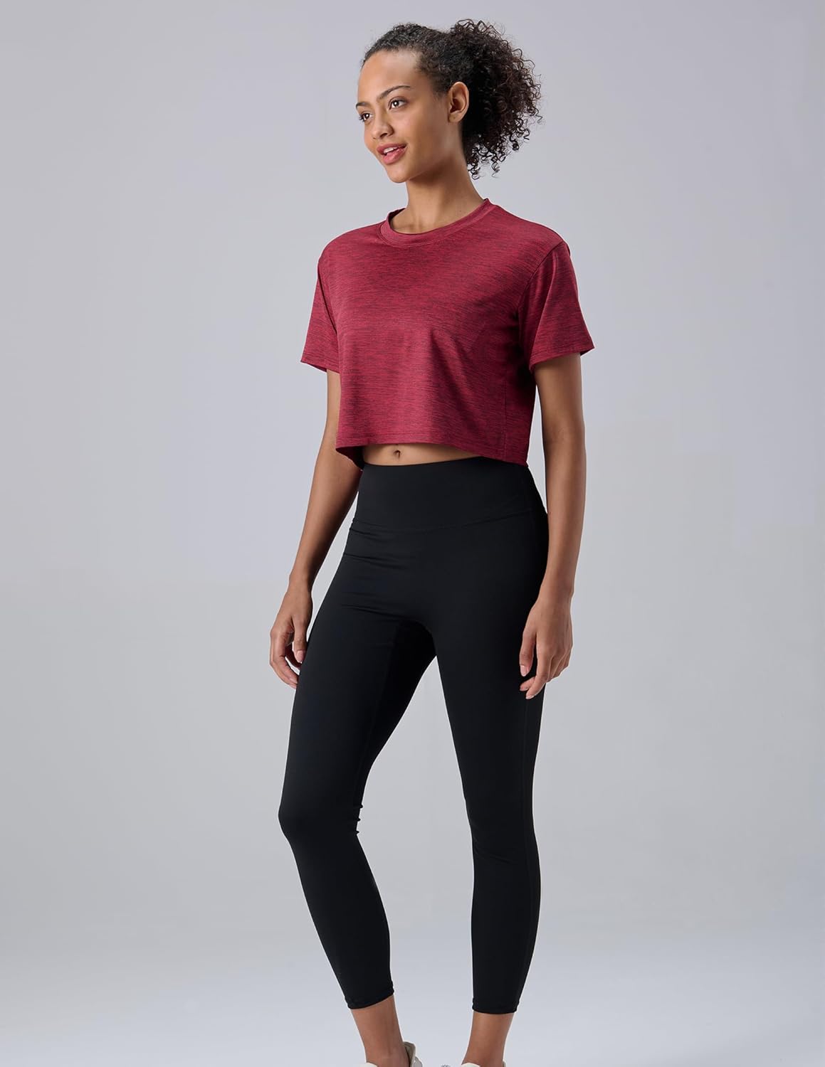 5 Pack Women’s Loose Fit Crop Tops- Dry Fit Athletic Short Sleeve Workout T-Shirts Yoga Running Gym Casual Tees - Image 4