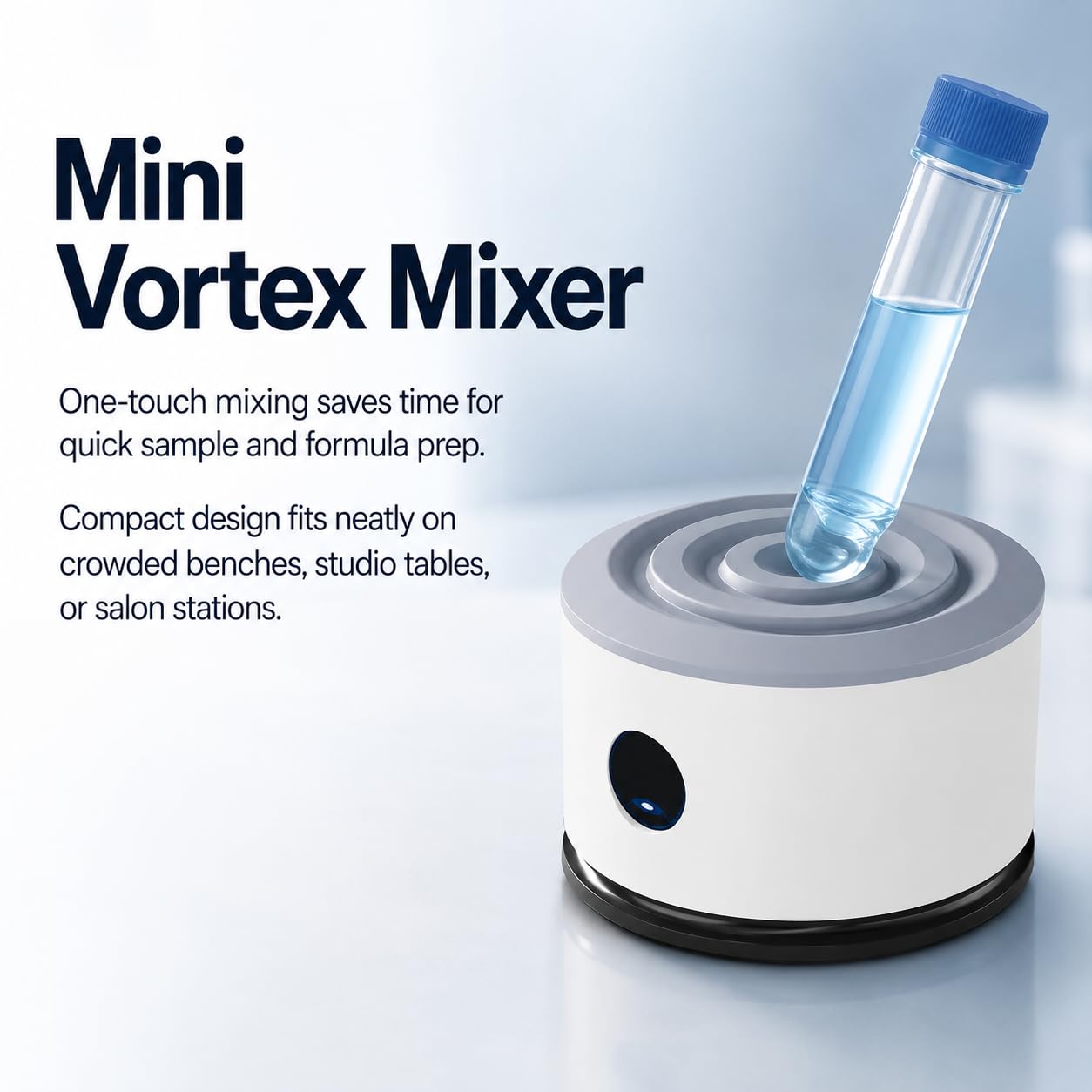 Mini mezclador Vortex, capacidad de 50 ml, 4000 RPM con órbita de 4,5 mm