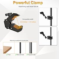 Vista 3 de Mic Crab Clamp Microphone Mount, Desk Pipe Pole Clamp Mic Mount with Dual Ball Head Adjustment 1/4" to 5/8" Thread, Fits Mic Stand, Drum Stand