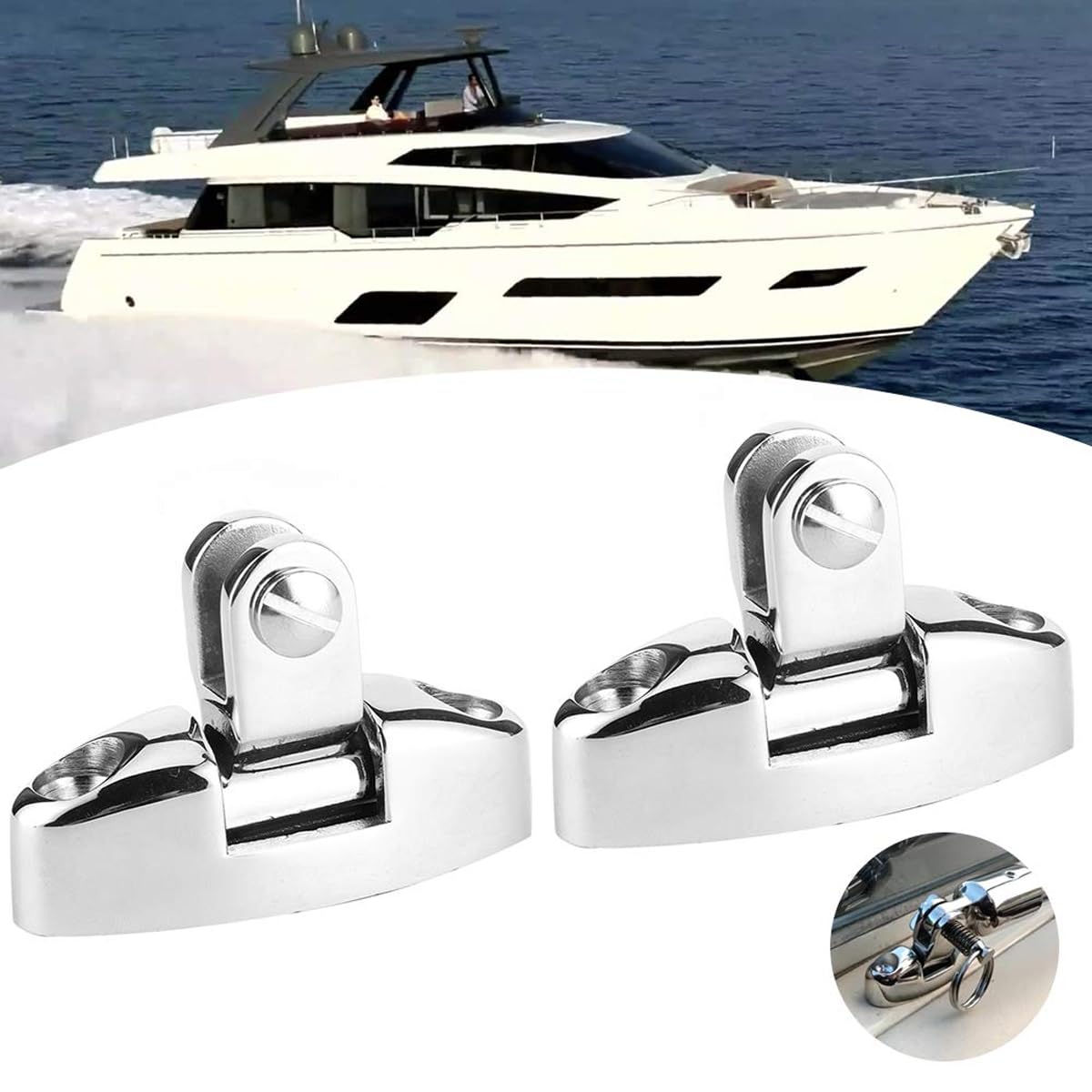 Supporto per tendalino per barca con cerniera, ponte marino, montaggio del tetto del tendalino, cerniera rotante per ponte con cuscinetto in gomma, accessori per yacht e nautica
