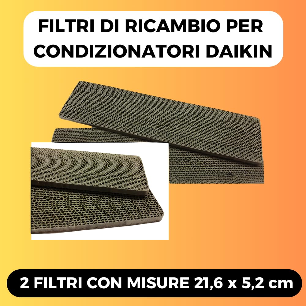 2 Filtri Condizionatore (216x52mm) Filtro Aria Condizionata, Sostitutivo per Filtri Daikin, Ricambi Climatizzatore, Condizionatori: DAIKIN FTKS FTXS 20 25 35 SERIE 2005 INVERTER