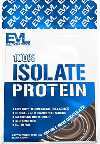 Evlution Nutrition 100% aislado, proteína aislada de suero en polvo, 0.88 oz de proteína de absorción rápida, sin azúcar añadido, baja en