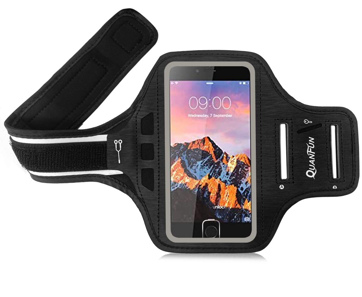 QUANFUN Armband for Cell Phone, Galaxy S10 Plus/S9 Plus/S8 Plus/S20/Note  9/8/7 Arm Band Running Case Workout Sport Armbands with Finger Touch and Key