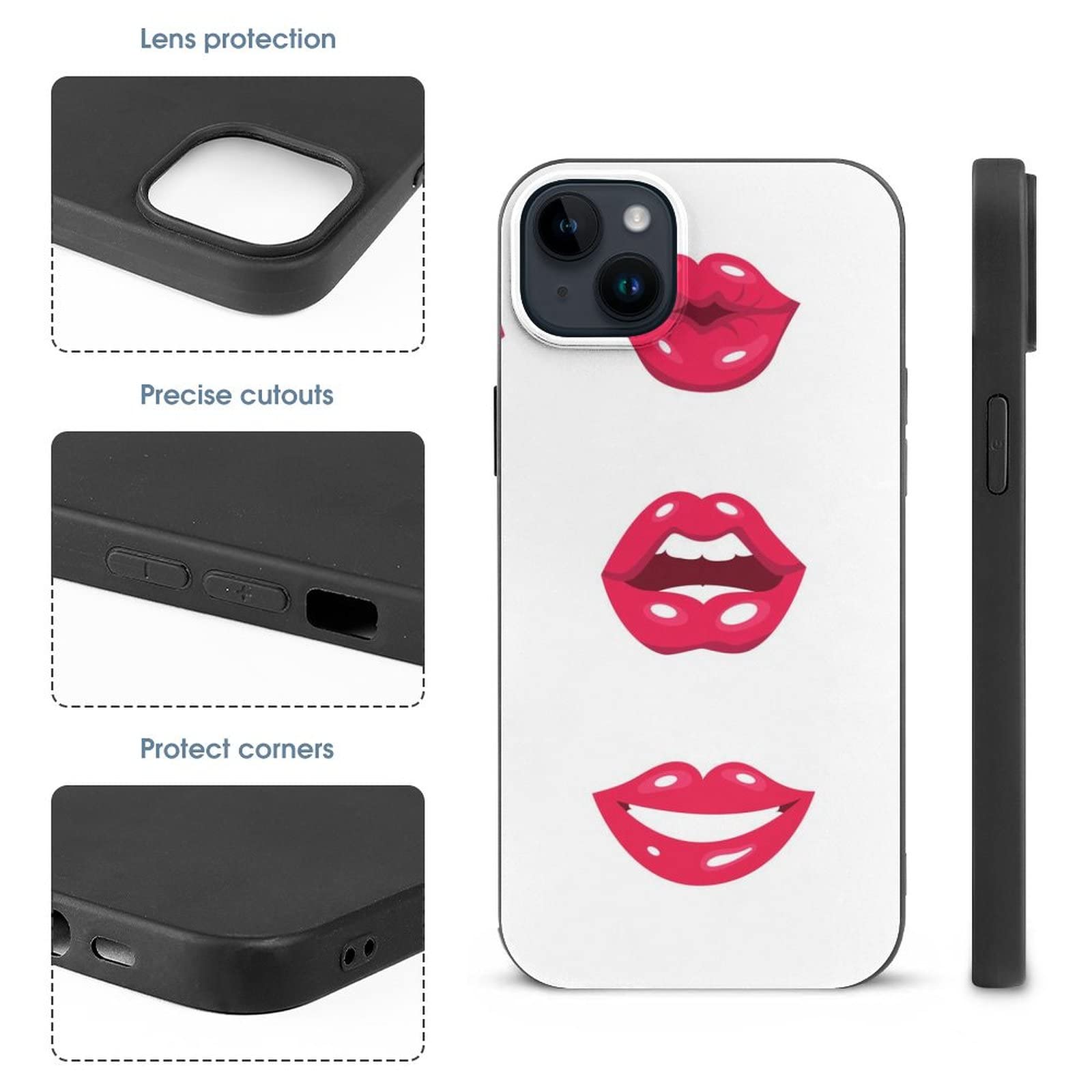 Siipro Cover Protettiva, Custodia in TPU, Flessibile e Morbida in Silicone, Compatibile con iPhone 13 6.1, Rosso