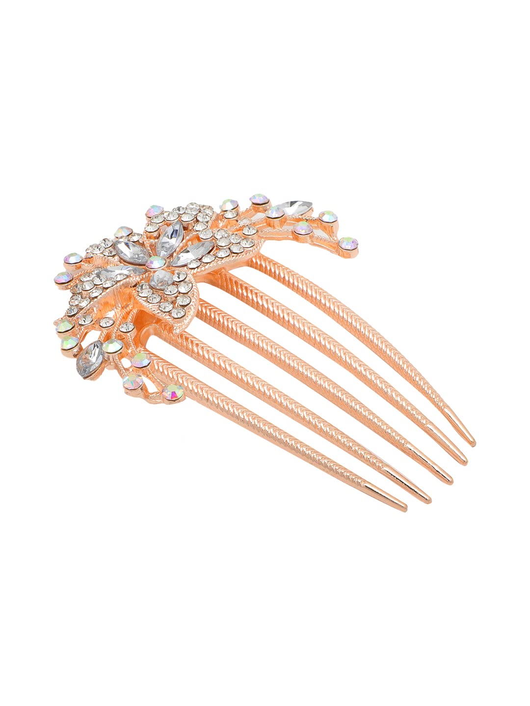 Yellow Chimes Comb Pin for Women Hair Accessories for Women Floral Comb Clips for Hair for Women Western Crystal Hair Pin Bridal Hair Accessories for Wedding Side Pin / Comb Pin / Juda Pin Accessories for Women 3