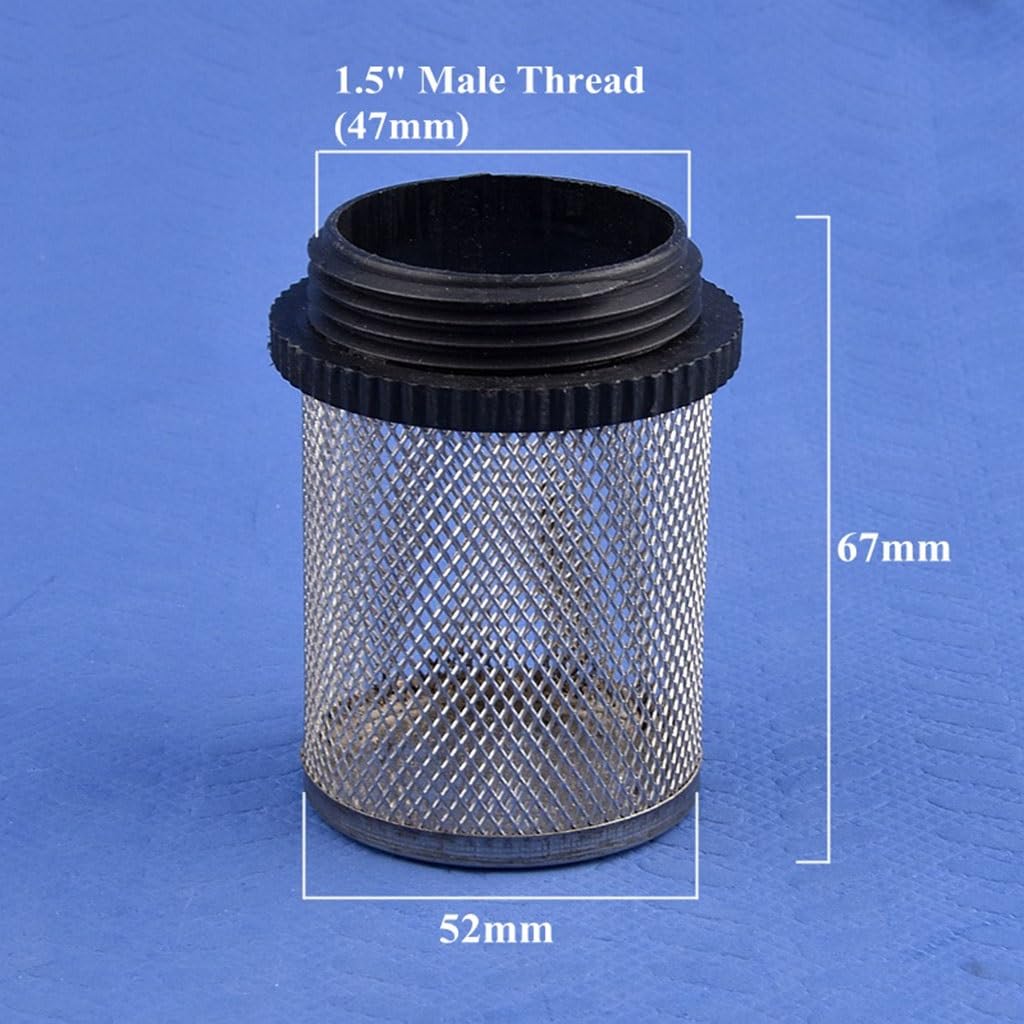 1 filtro in acciaio inox 304 per acquario e pompa di irrigazione da giardino, attacco filettato maschio da 1/2 "-2" (5 pezzi da 1 pollice)