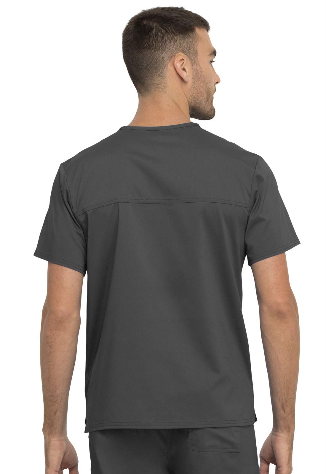 Cherokee WW625 - Conjunto de ropa quirúrgica para hombre y mujer con cuello en V y pantalón de pierna cónica con cordón, WW020, peltre, parte superior L / pantalón alto L
