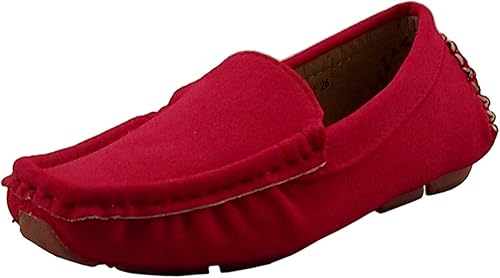 Zapatillas Dadawen, de vestir, de gamuza suave, para deslizar, estilo oxford, planas, cómodas, mocasín cuello bote, para niña