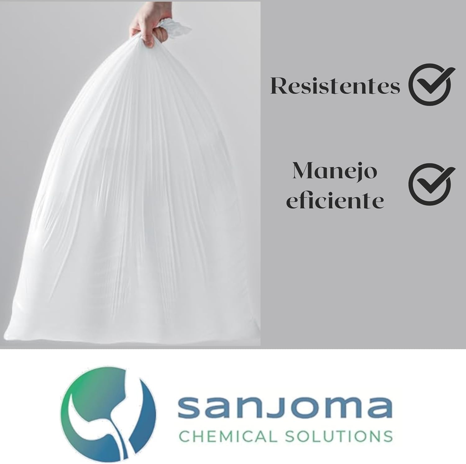20 rollos de bolsas de basura blanca 100L (85x105 cm) – Galga 130 extra fuertes, ecológicas y compostables – 10 bolsas por rollo