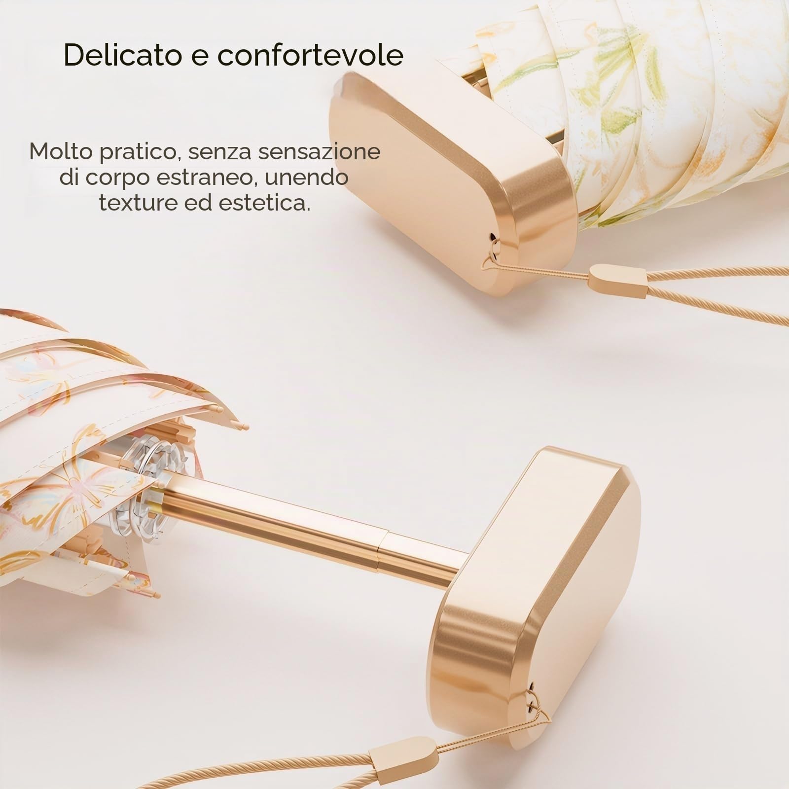 UPF50+ Protezione UV Ombrello da viaggio compatto e leggero Mini portatile antivento Forte impermeabile Pieghevole Ombrellone da sole Alla moda Design floreale per le donne
