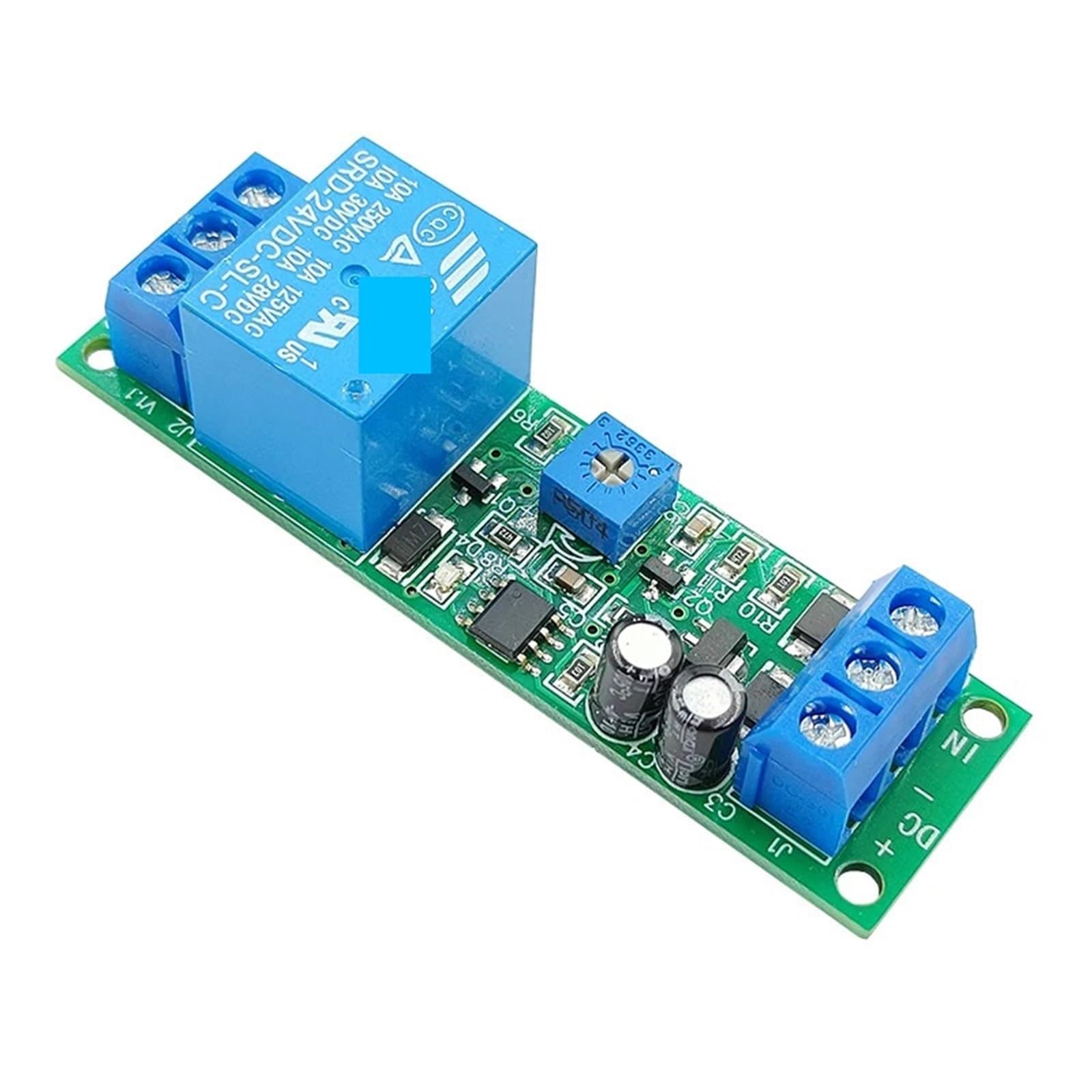 Moduł przekaźnika czasowego 3 V, 5 V, 12 V, 24 V, monostowalny moduł przekaźnikowy z opóźnieniem wyzwalania, regulowany 10 s 60 s 10 min wyłącznik timera (DC 24 V 60S)