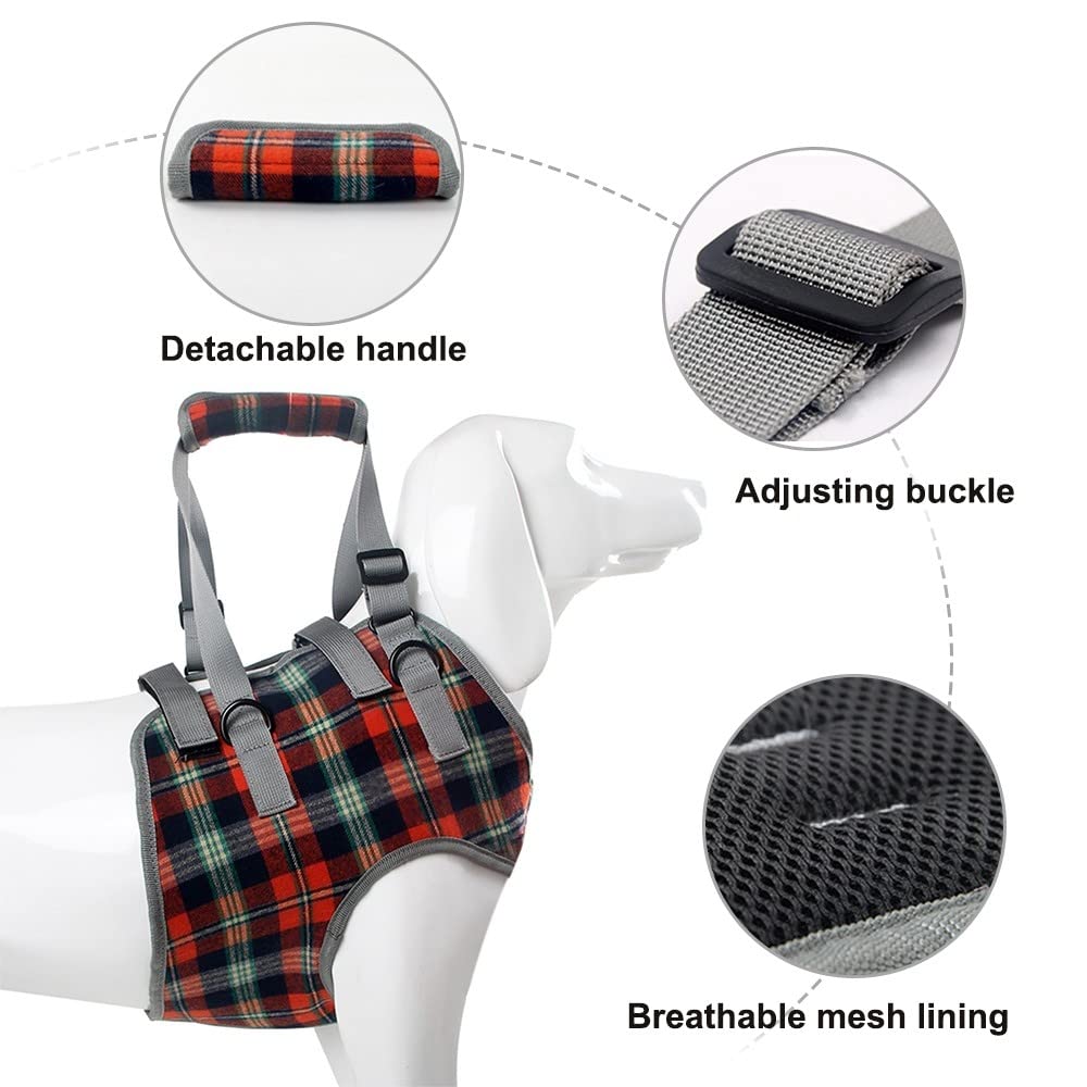 Harnais de Levage pour Chien,Support de Levage de Chien avec Poignée pour Pattes Avant,Sangles Réglables pour Chiens Âgées Handicapées Récupération Et Marche