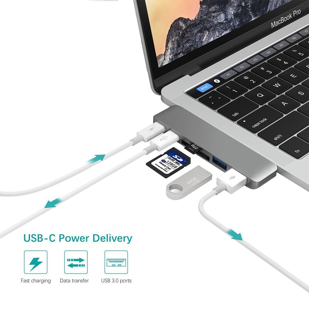 Amazon | USB Cハブアダプター、アダプター 2016/2017 MacBook Pro 13