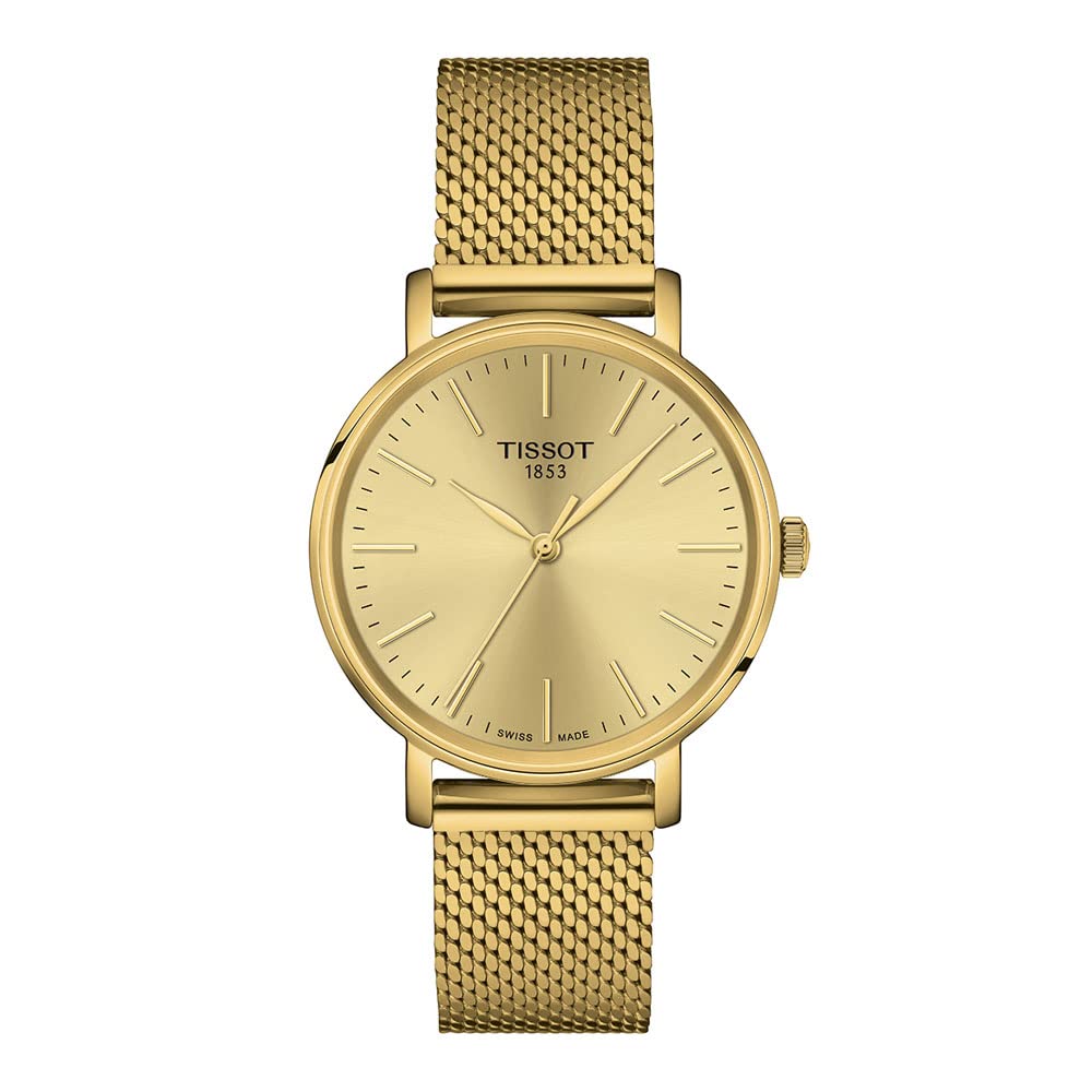 Tissot T1432103302100 Women's Wristwatch, Champagne Dial, gold, Quartz Watch