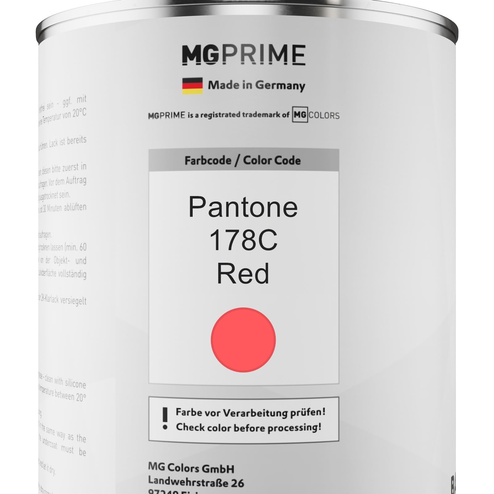 Pantone 178C Red Zestaw puszka farby lakier bazowy gotowy do natrysku + lakier bezbarwny 2K błyszczący 2,5L
