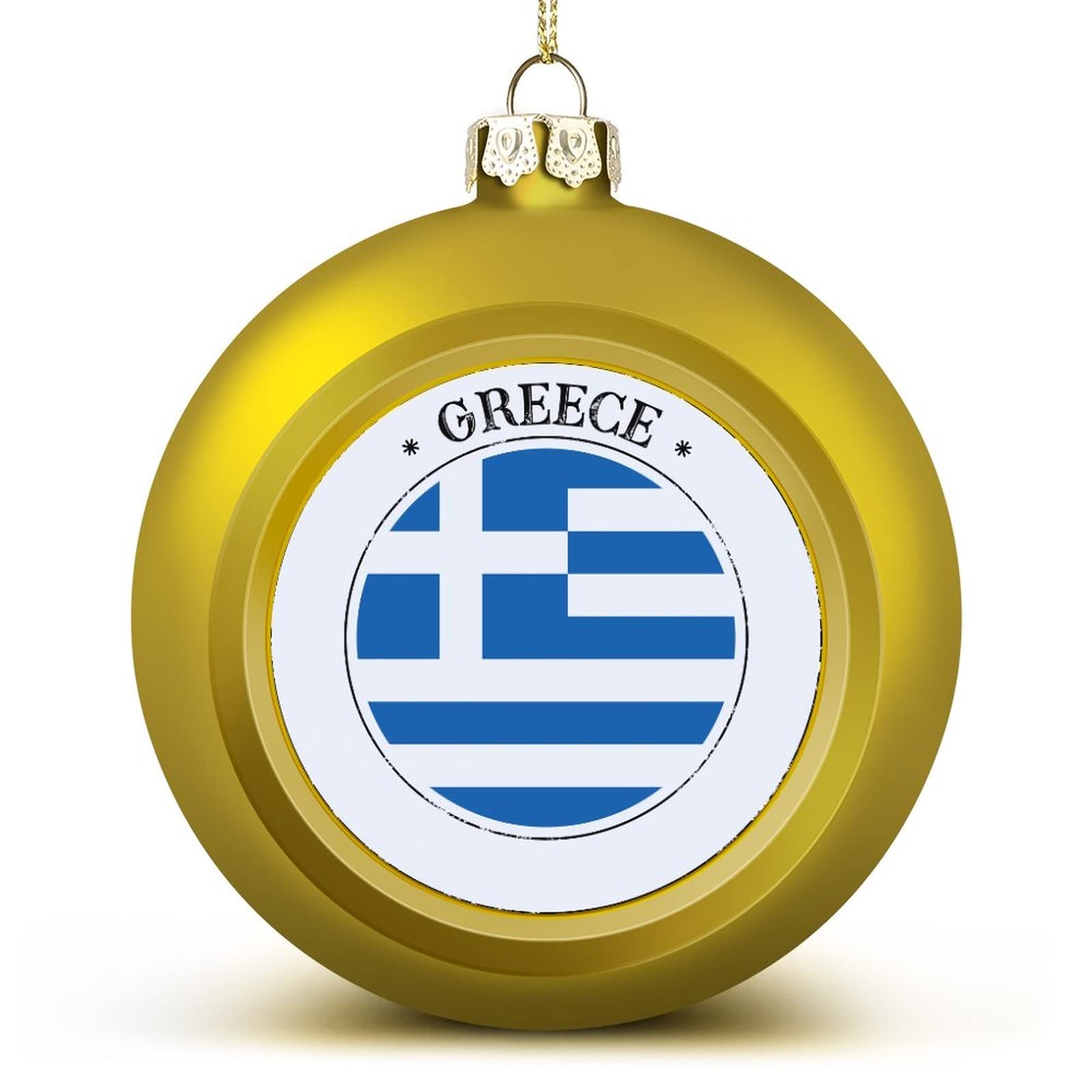Luijorgy Men's Greece Xmas Ball Ornat - Flag Ball Ornats Nations Flag Hanging Ornats Keepsake Souvenir For Christmas Tree Decoration Seasonal Holiday Party Supplies