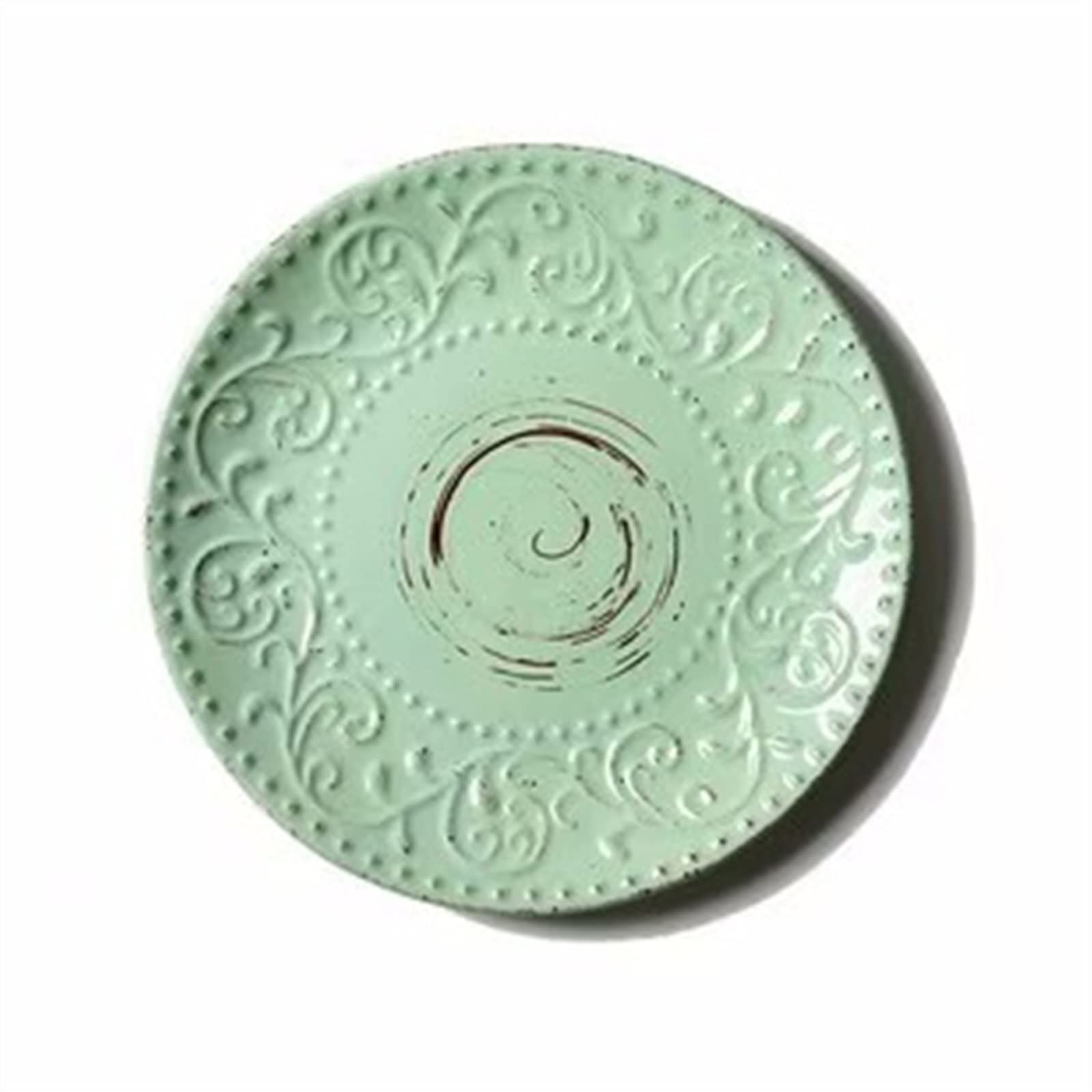 HPTHLY Plate Vintage Tableware With Embossed Patterns Home Ceramic Dinner Plate Dessert Plate Salad Plate Restaurant Coffee Shop Flat Plate Dessert Plate