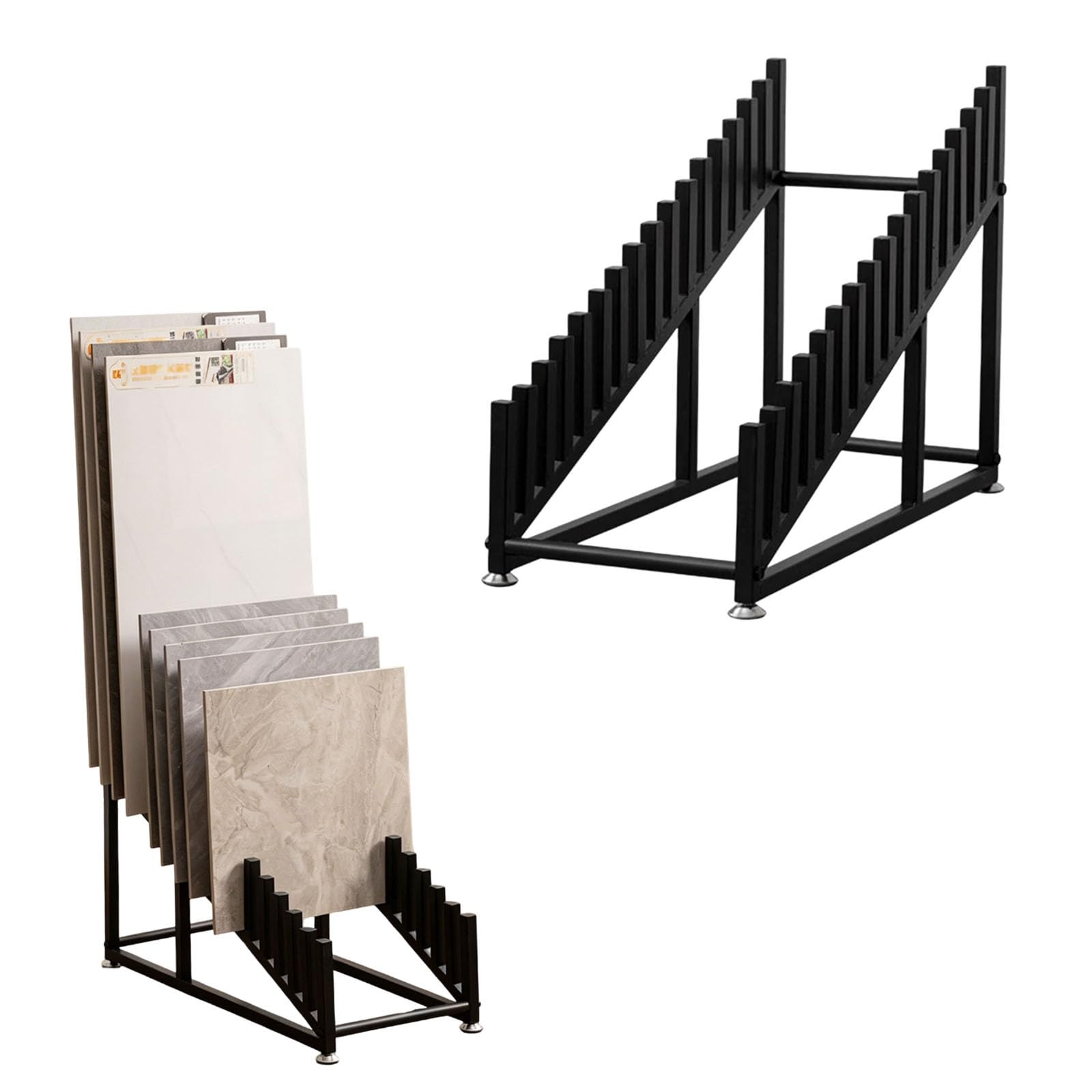 Laohucai Wall Tile Sample Storage Rack, Standing Floor Tile Organizer Stand, Wooden Floor Holder for Building Material Samples, for Exhibition Halls, Retail Stores, Renovation Company