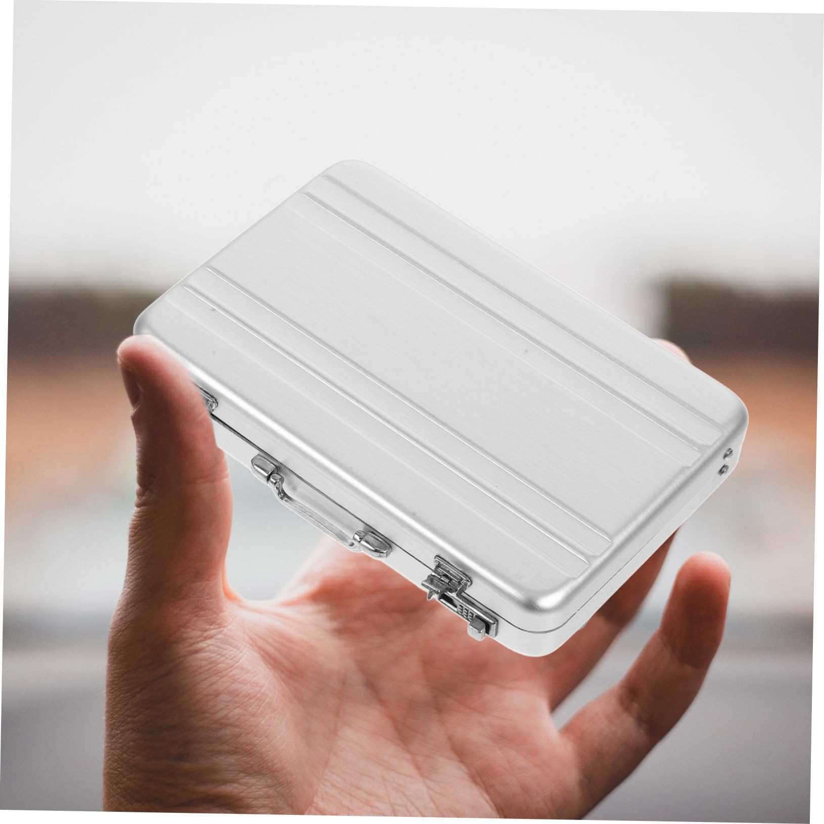 Lot De 4 Boîtes De Rangement Pour Cartes De Visite Porte-Cartes De Visite Pour Bureau Fournitures De Bureau Porte-Cartes Organisateur De Cartes Flash Étui En Alliage