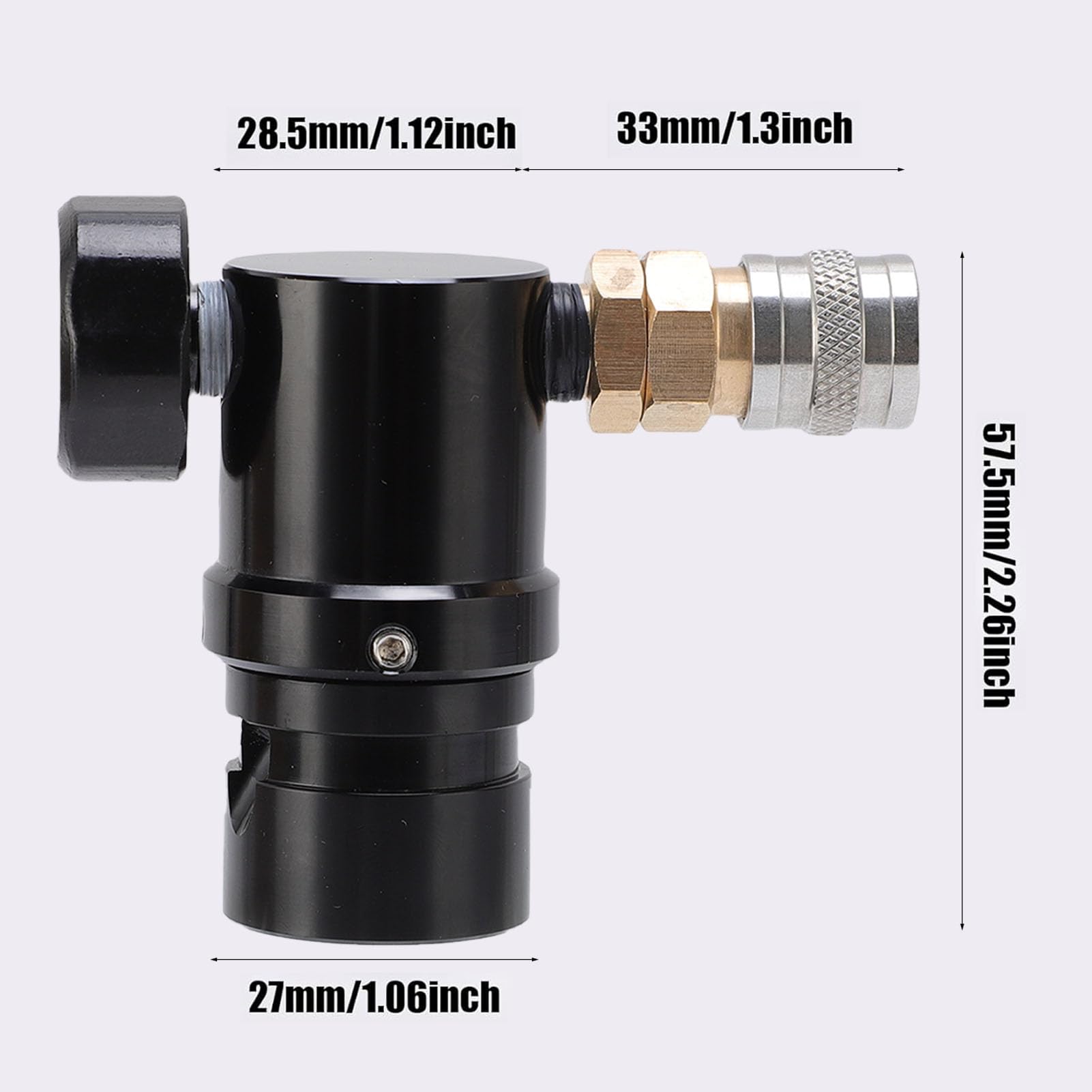 TOPINCN Mini Regulador de CO2, Regulador de Presión Refrescante de Baja Presión con Hilo G1/2-14, Ajustable de 20 PSI a 200psi