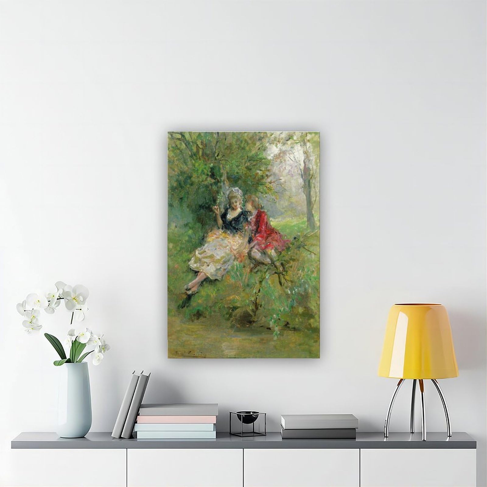 ANFOTCM Daniel Hernandez, kochankowie, kochankowie nad rzeką, płócienny plakat dekoracja sypialni, sport, krajobraz, biuro, pokój, dekoracja, prezent, 50 x 75 cm