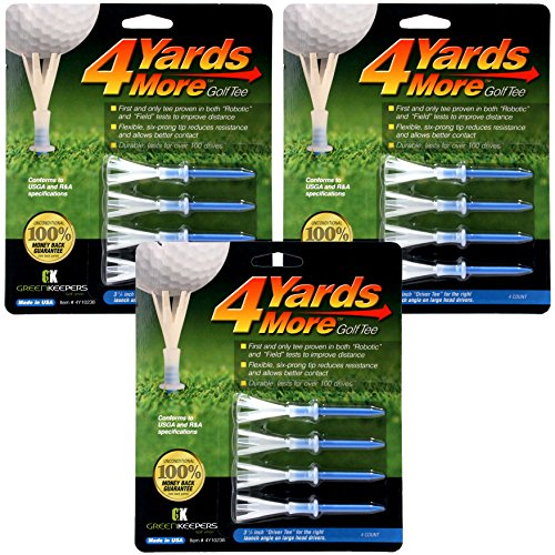 4 Yards More Golf Tee (3 1/4) 3 Pack (12 Tees)