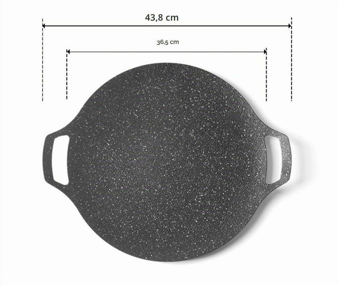 Bistecchiera coreana, in ferro con rivestimento antiaderente, multifunzione, per carne, pancake, costolette, vassoio sul fornello di riscaldamento per la casa