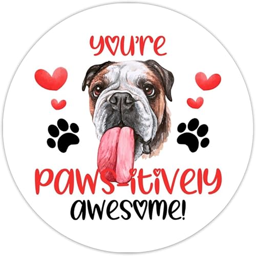 Miniatura 9 de Swavecat Calcomanías de San Valentín Chow Chow Dog Red Heart Label Stickers You are Paw Some Vinilo Adhesivo redondo Adhesivo de San Valentín para
