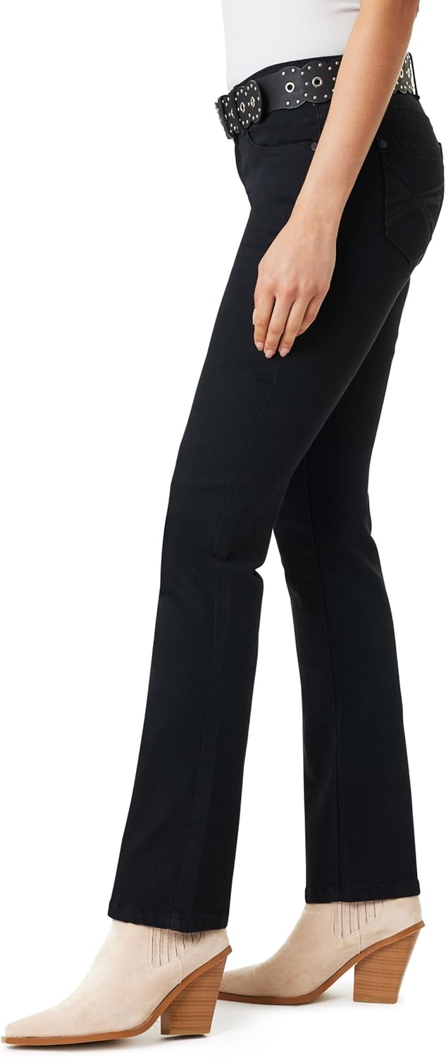 WallFlower Womens Legendary Slim Bootcut Mid-Rise Belted Insta Stretch Juniors Jeans (Standard and Plus) - Image 3