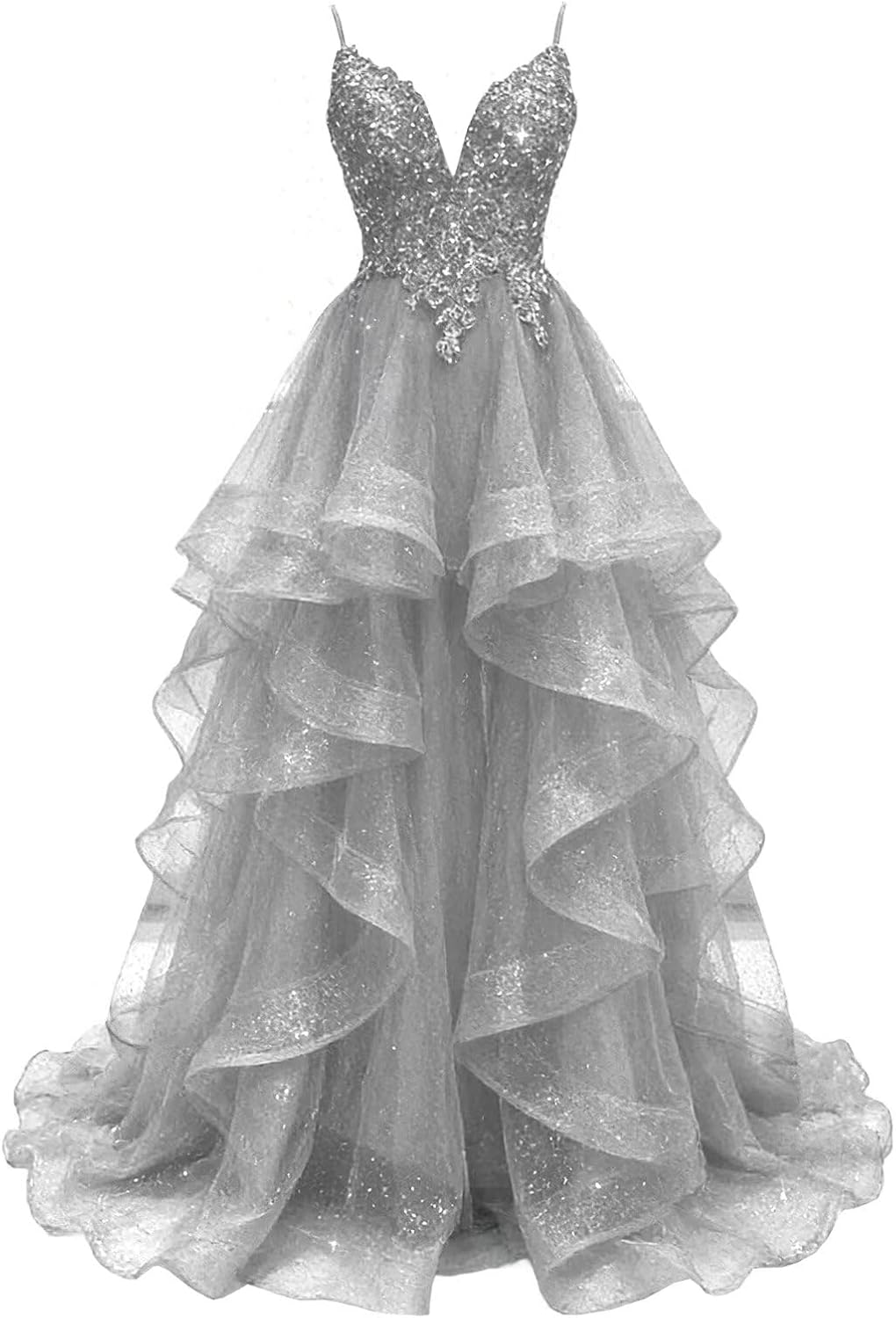 Laces Applique Prom Dress 2026 Puffy Tulle Ballgown A Line Spaghetti Straps Evening Party Dresses