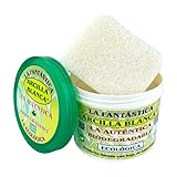 LA FANTASTICA Arcilla Blanca Natural Biodegradable Ecológica Para Limpieza Profunda, Multiusos, 600gr, Esponja Incluida